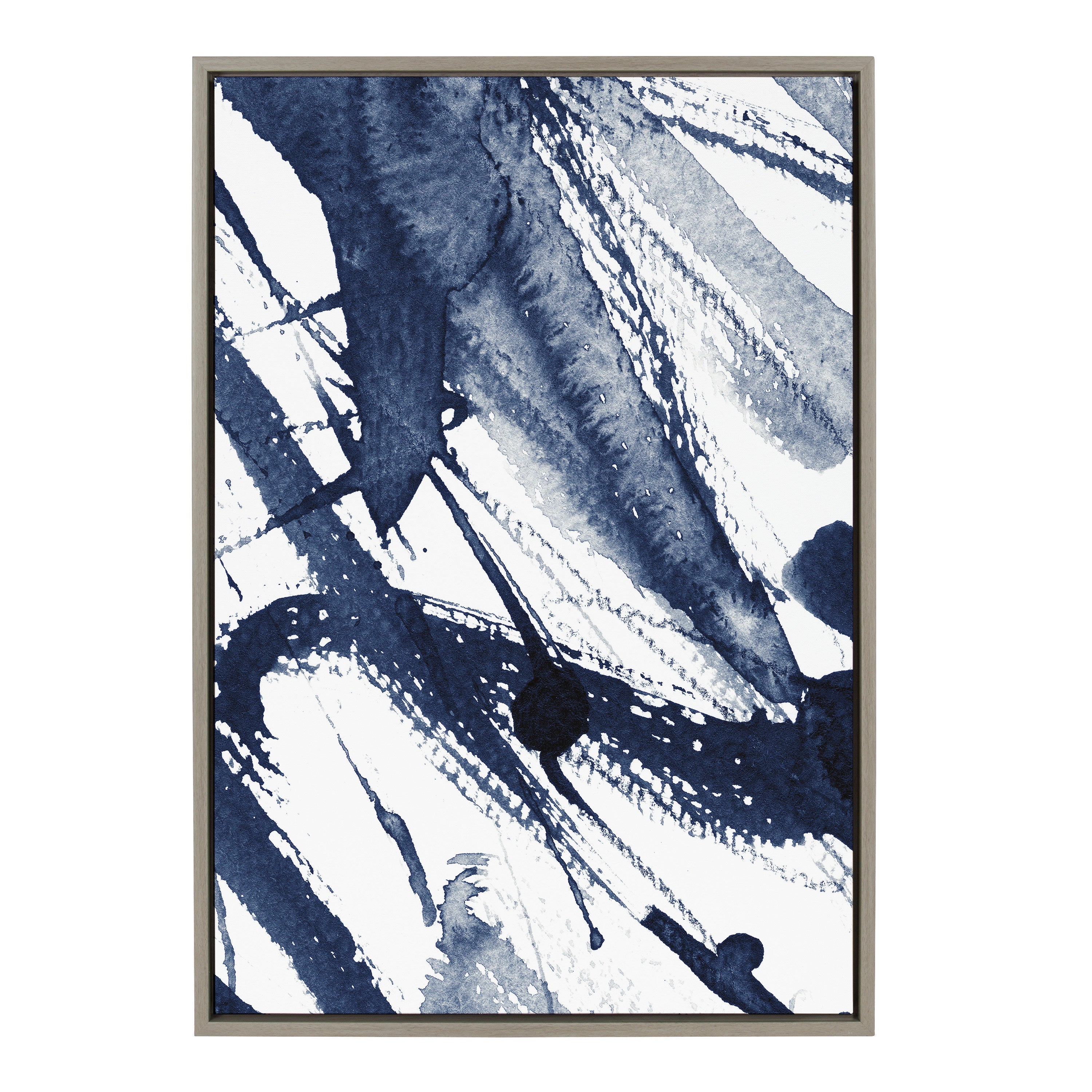 Sylvie Indigo Watercolor Framed Canvas by Amy Peterson Art Studio by kateandlaurel - product image 8 for Resin Society