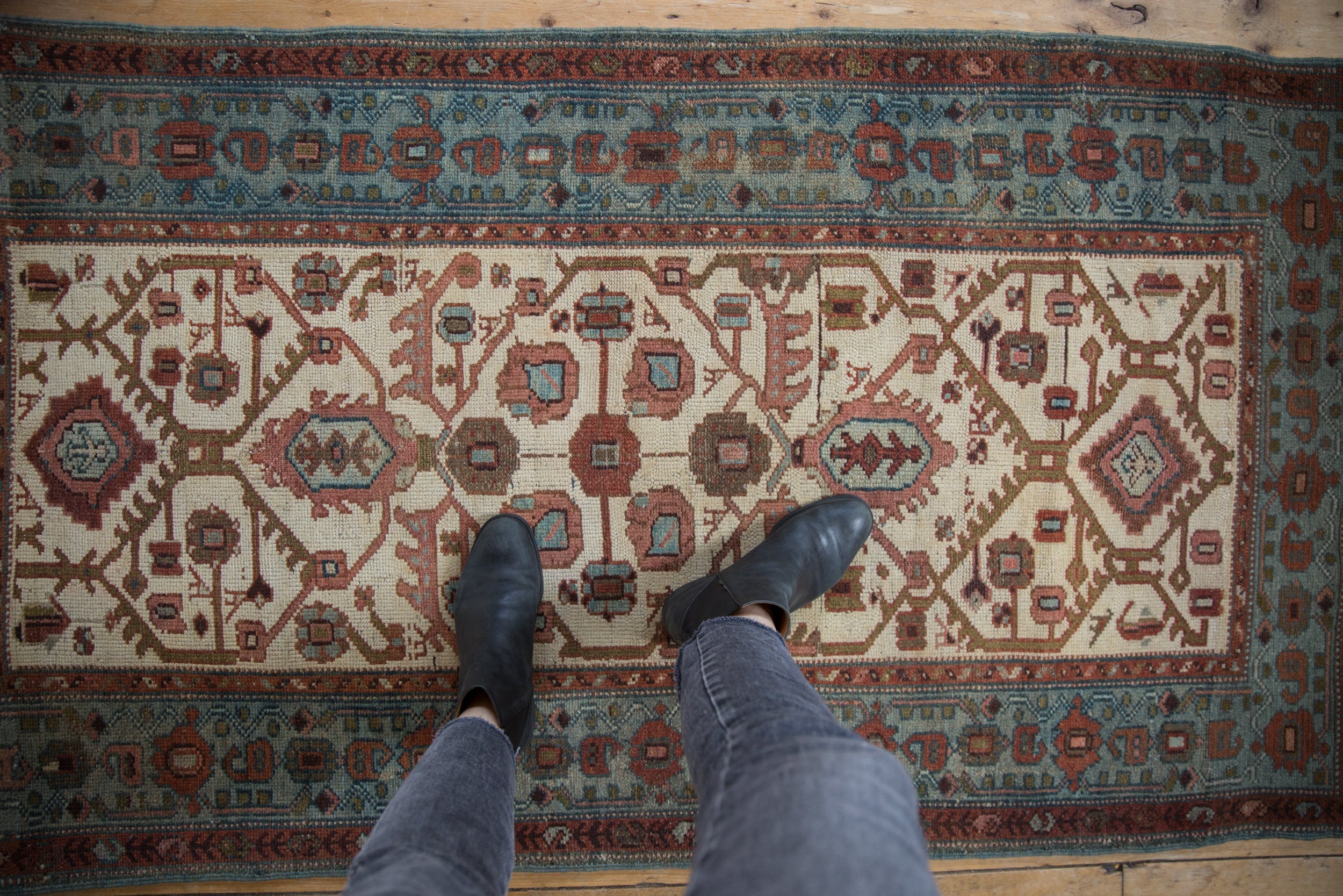 3x6 Vintage Distressed Hamadan Rug Runner by Old New House® - product image 2 for Resin Society