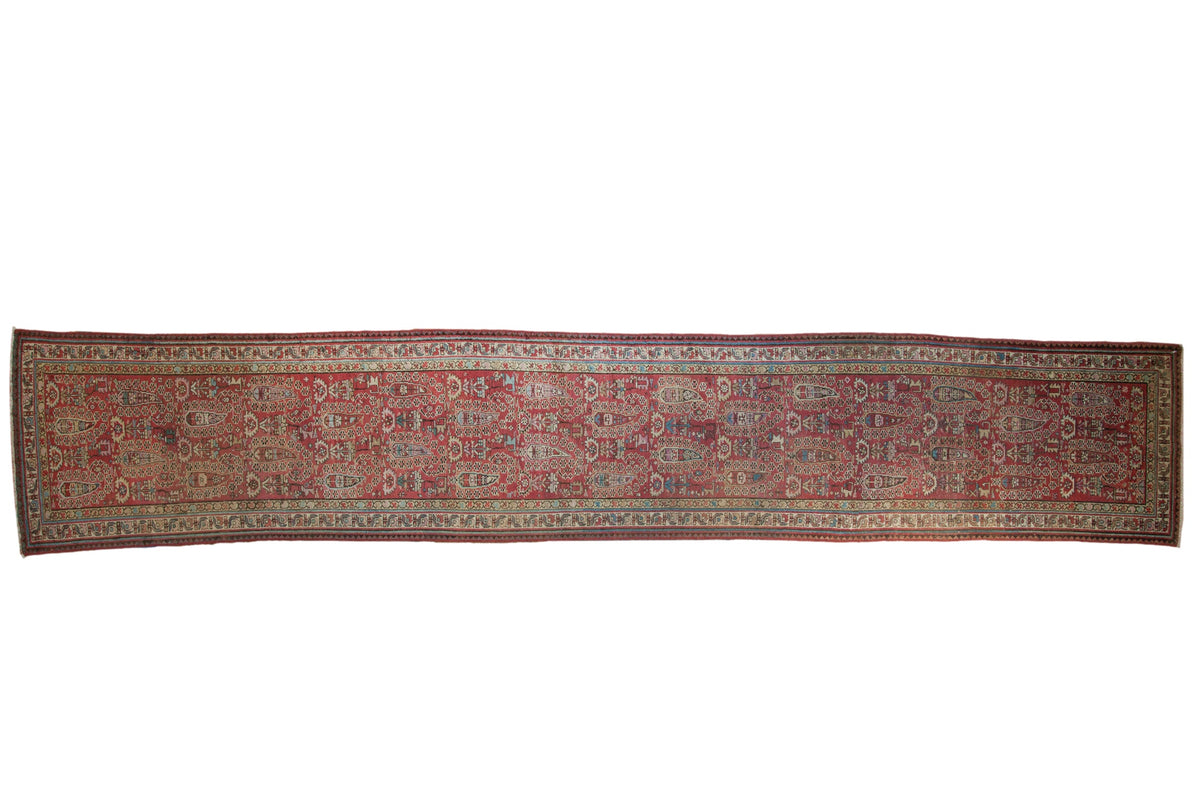 3x14.5 Vintage Distressed Fragment Malayer Rug Runner by Old New House® - main product image for Resin Society