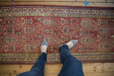 3x14.5 Vintage Distressed Fragment Malayer Rug Runner by Old New House® - product image 3 for Resin Society