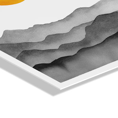 Black Yellow Mountain Range Silhouette Floating Acrylic Art by kateandlaurel - product image 3 for Resin Society