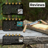 Small Curved Drawknife with wooden handles and leather sheath by Sharky Forged Steel Tools