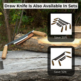 Small Curved Drawknife with wooden handles and leather sheath by Sharky Forged Steel Tools