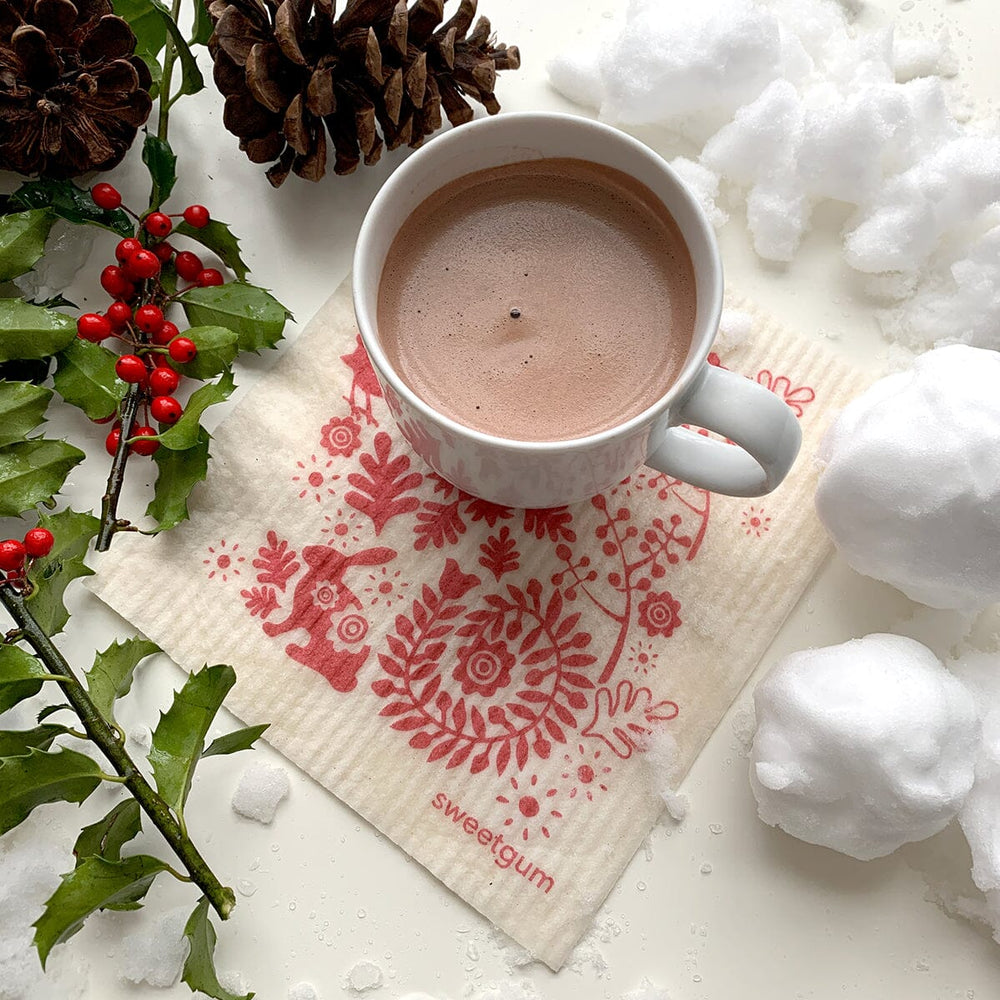 Small Red Bunny Rabbit Swedish Dishcloth by sweetgum home, LLC - product image 3 for Resin Society