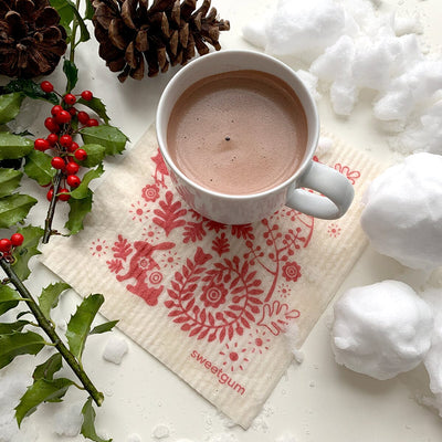 Small Red Bunny Rabbit Swedish Dishcloth by sweetgum home, LLC - product image 3 for Resin Society
