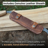 Small straight drawknife with 14.5 cm cutting edge and ash wood handle