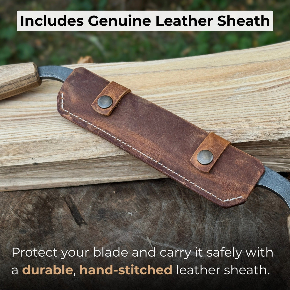 Small straight drawknife with 14.5 cm cutting edge and ash wood handle