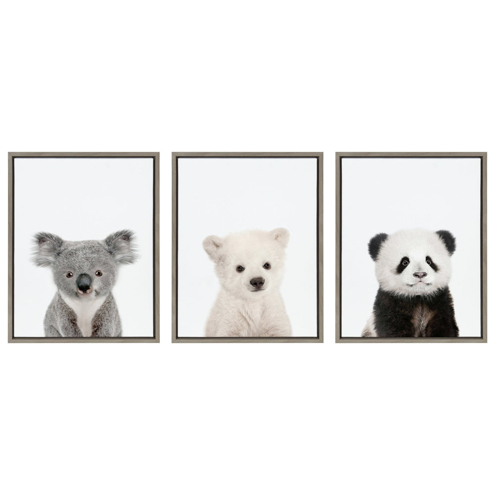 Sylvie Three Bears Framed Canvas By Amy Peterson by kateandlaurel - main product image for Resin Society