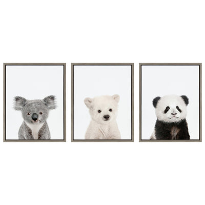 Sylvie Three Bears Framed Canvas By Amy Peterson by kateandlaurel - main product image for Resin Society