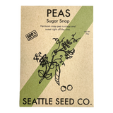 Sugar Snap Pea Seeds with green pods on climbing vine