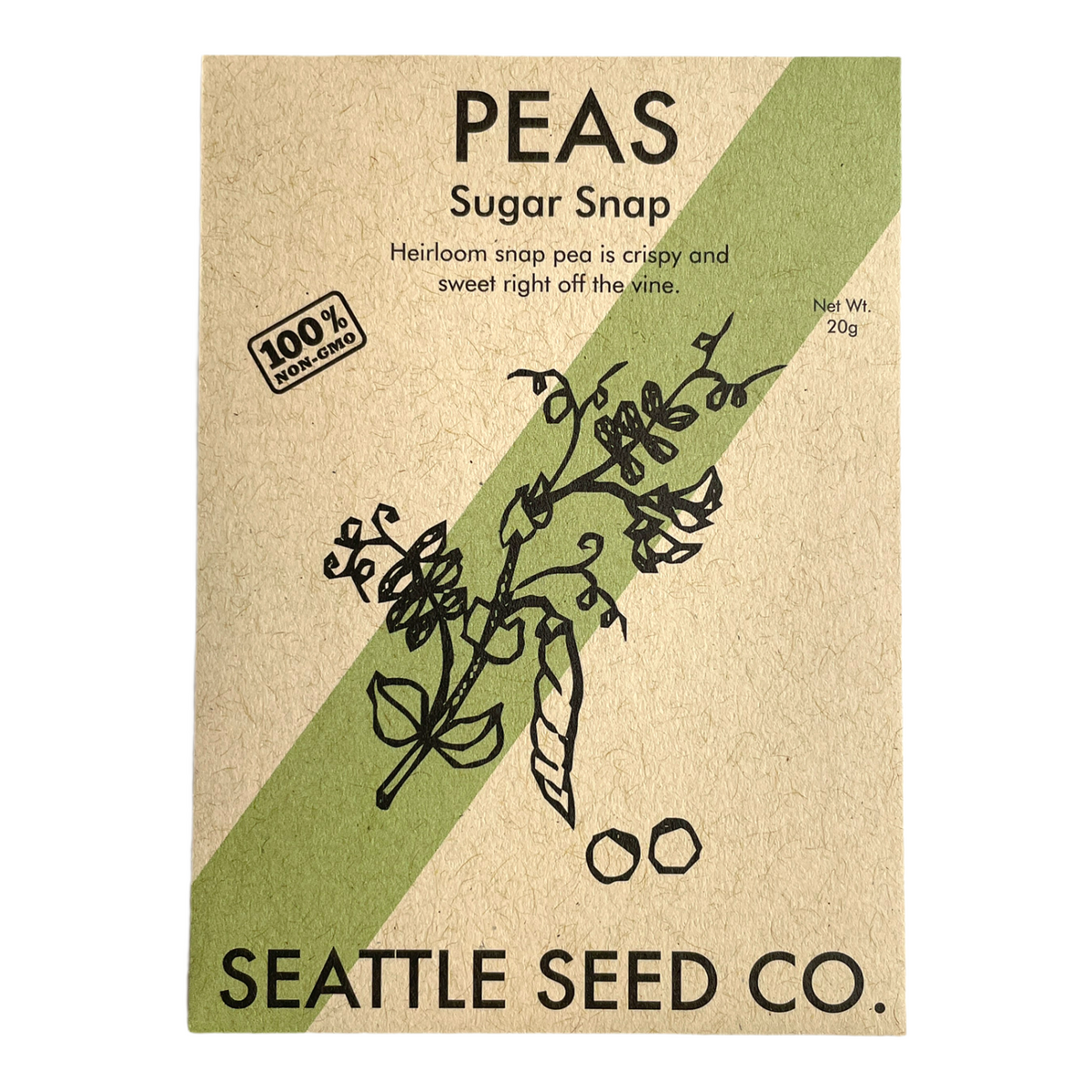 Sugar Snap Pea Seeds with green pods on climbing vine