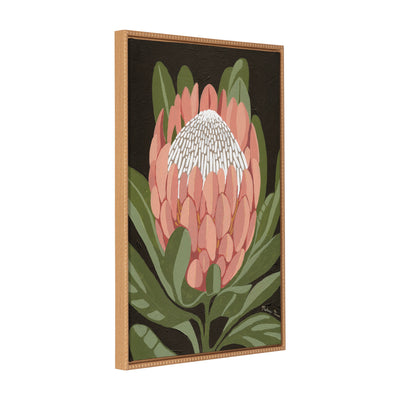 Sylvie Beaded Protea Noire Framed Canvas by Mackenzie Nelson