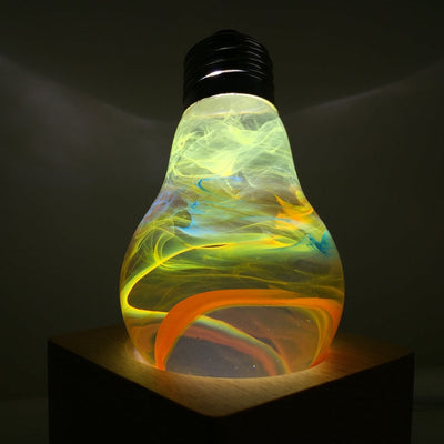 EP Light Solar System Resin LED Lamp with wooden base showing handcrafted resin design