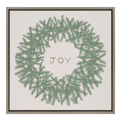Sylvie Joy Wreath Green Framed Canvas by Hannah Beisang