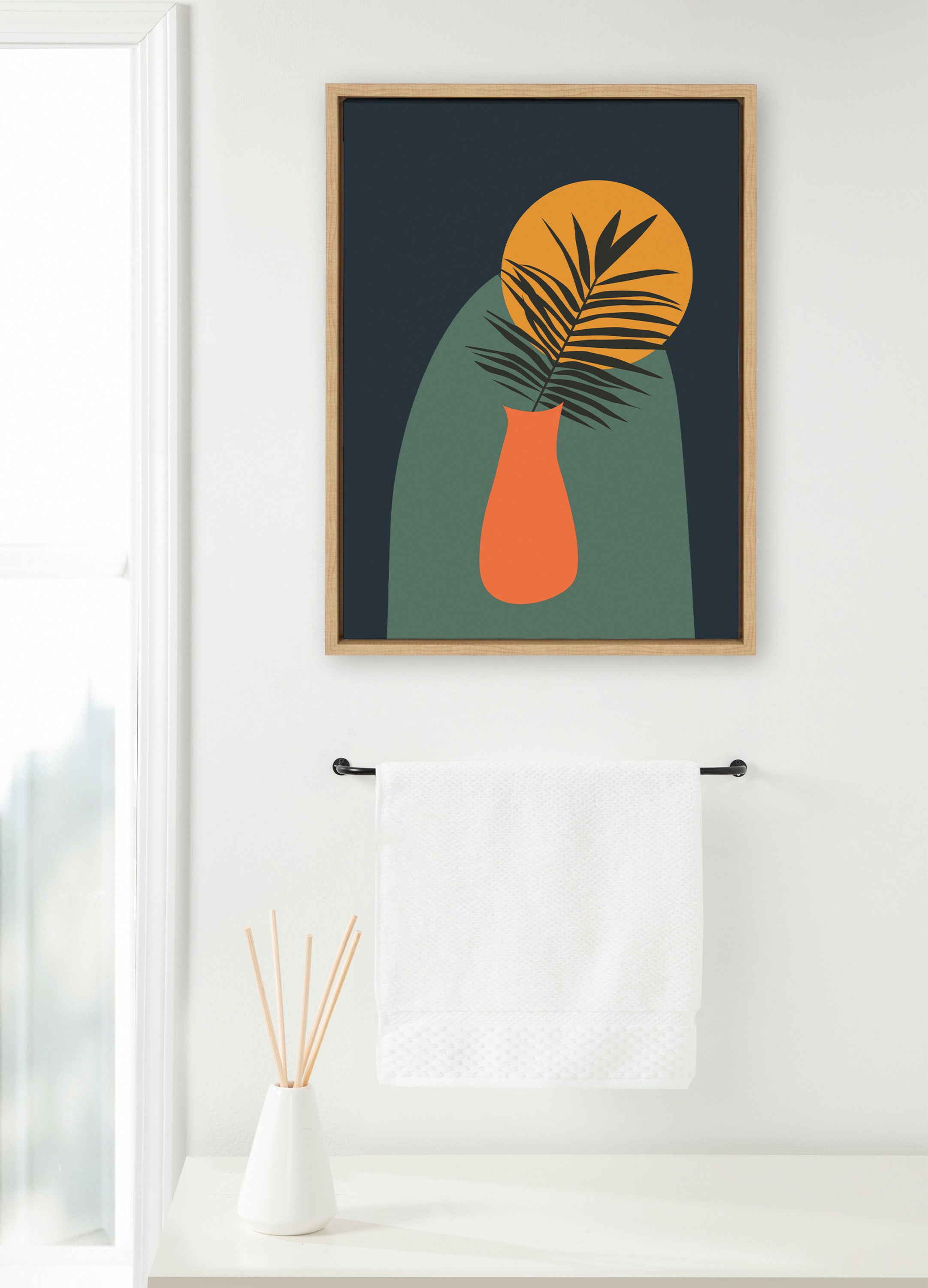 Sylvie Tropical Vase Framed Canvas by kateandlaurel - product image 4 for Resin Society