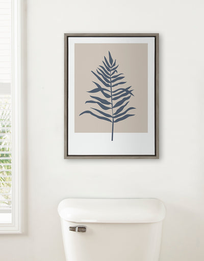 Sylvie Muted Tan and Blue Colorblock Botanical Fern Framed Canvas by kateandlaurel - product image 16 for Resin Society