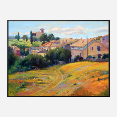 Spanish Village Artist Enhanced Canvas Print