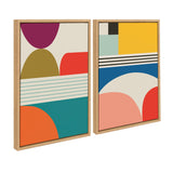 Sylvie Mid Century Modern Patterns Framed Canvas Set by kateandlaurel - product image 2 for Resin Society