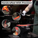 Spoon carving hook knife with 6 cm blade and leather case by Sharky Forged Steel Tools