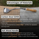 Hand-forged Spoon (Short) Bent Gouge with ash wood handle and carbon steel blade