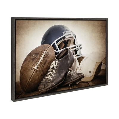 Sylvie Vintage Football Framed Canvas Art Set by Saint and Sailor Studios