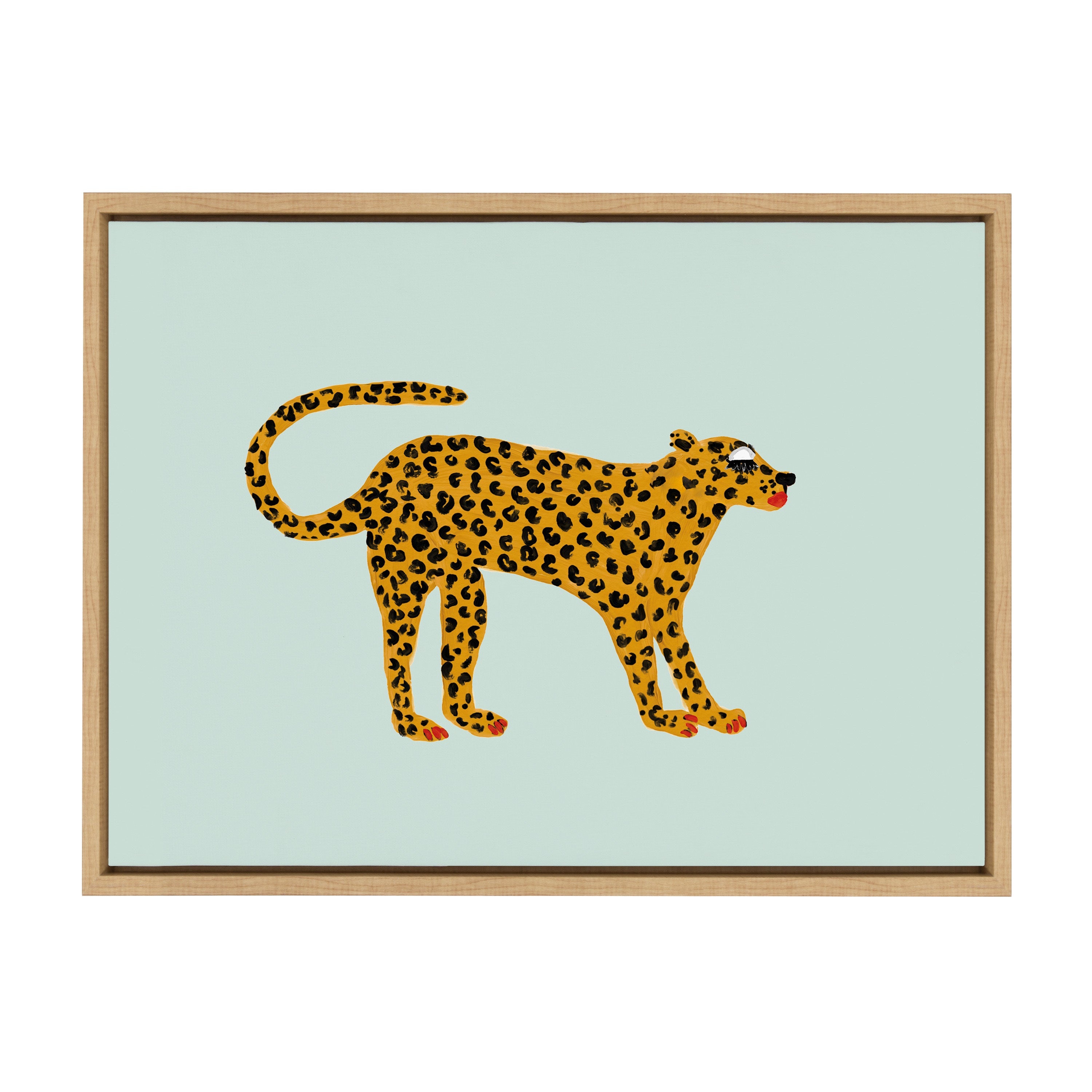 Sylvie Glam Cat Framed Canvas by Kendra Dandy of Bouffants and Broken Hearts