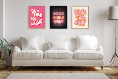 Sylvie Better Late Than Ugly Pink/Orange Framed Canvas by Honey Island Studio
