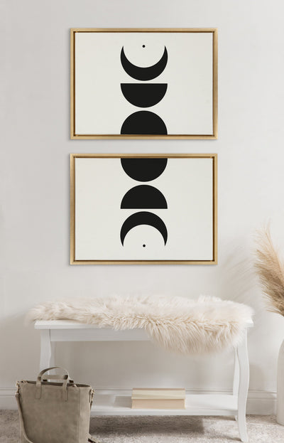 Sylvie Modern Geometric Moon Phases Framed Canvas Set by The Creative by kateandlaurel - product image 9 for Resin Society