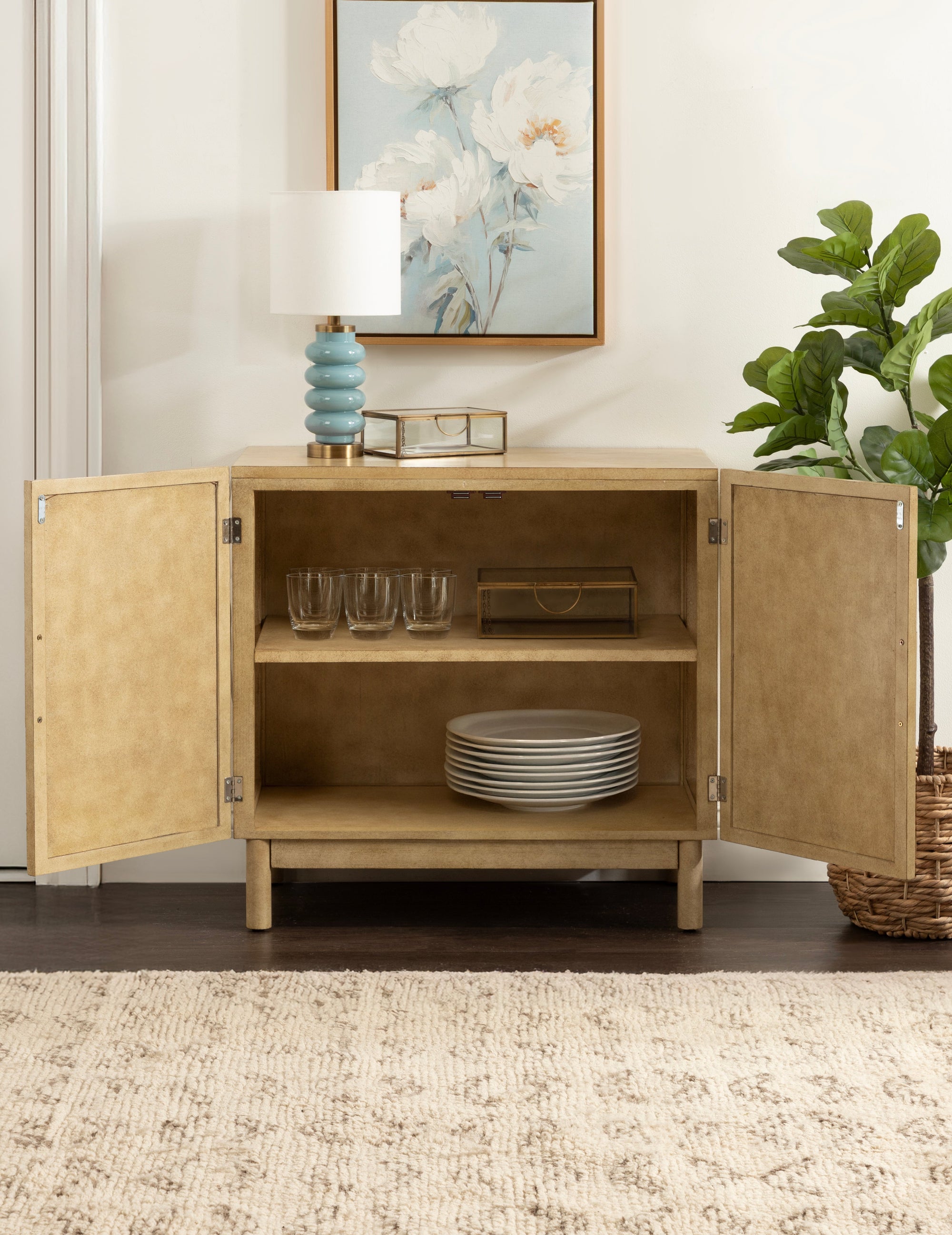 Ori Rattan Accent Floor Cabinet