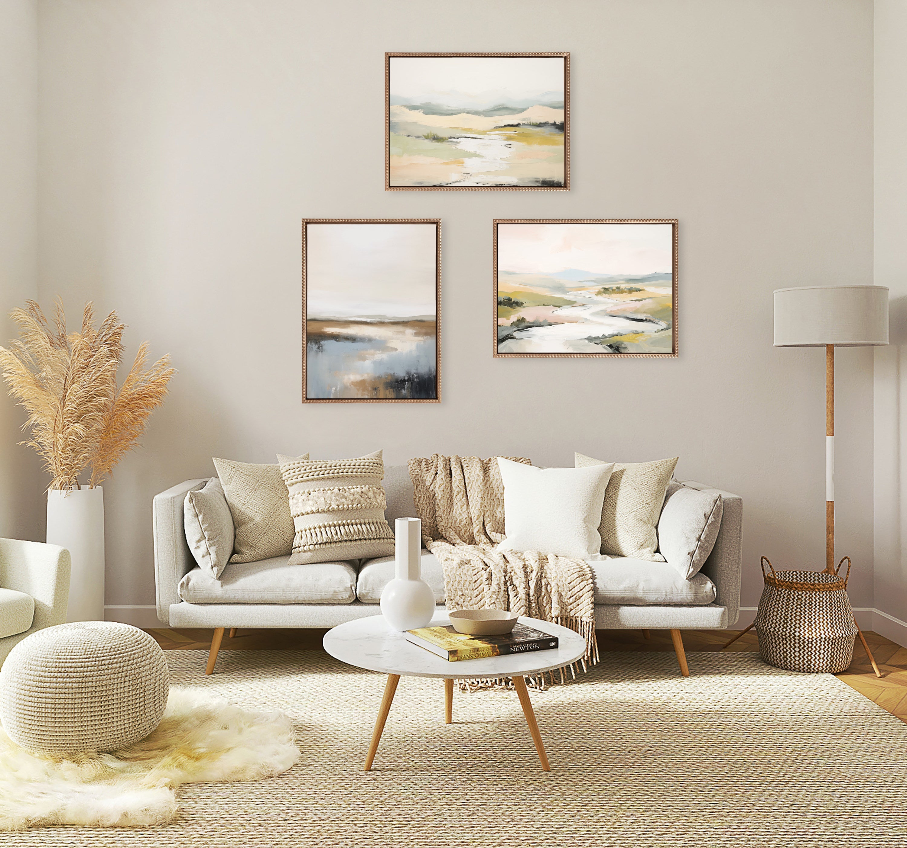 Sylvie Beaded Tranquil Landscape II Framed Canvas by Amy Lighthall