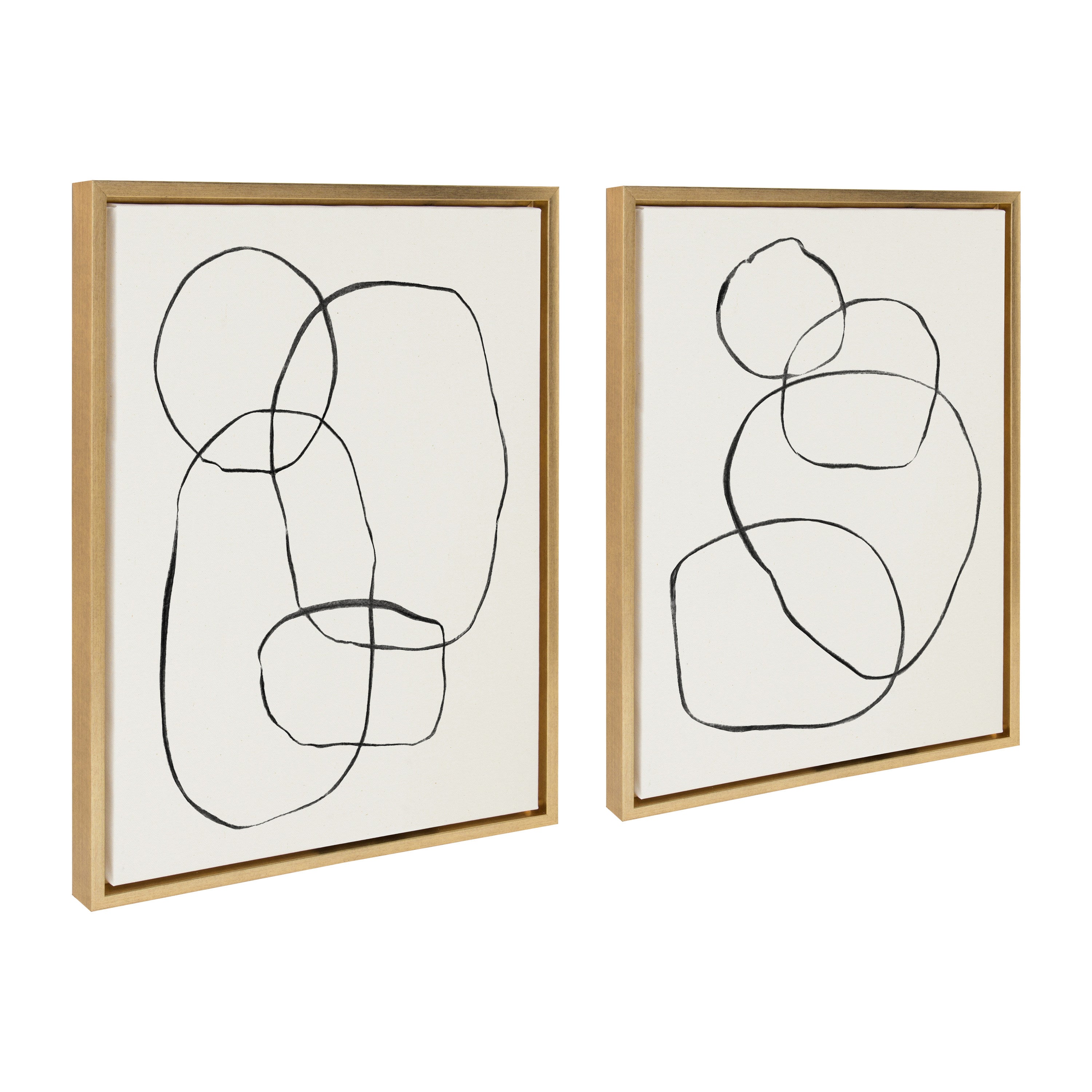 Sylvie Going in Circles Framed Textured Canvas Set