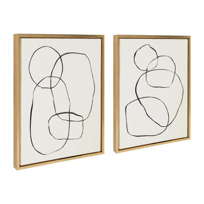 Sylvie Going in Circles Framed Textured Canvas Set