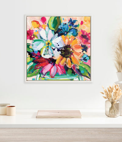 Sylvie Beaded Wild Growth Framed Canvas by Rachel Christopoulos