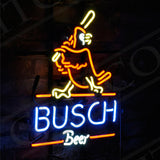 St.Louis Cardinals Busch Beer Neon Light Sign illuminated against a white backdrop