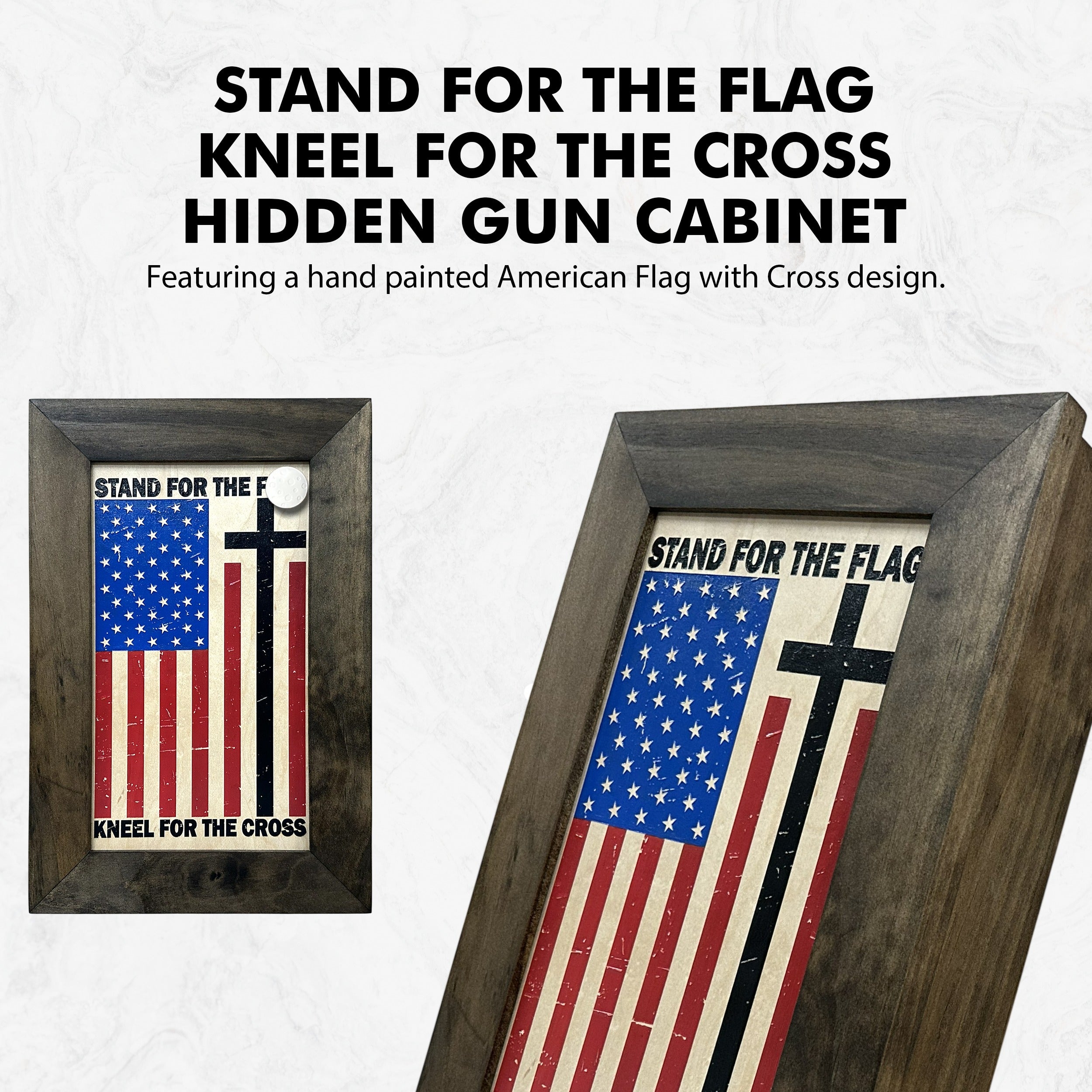 American Flag Hidden Gun Storage Cabinet by Bellewood Designs - product image 7 for Resin Society