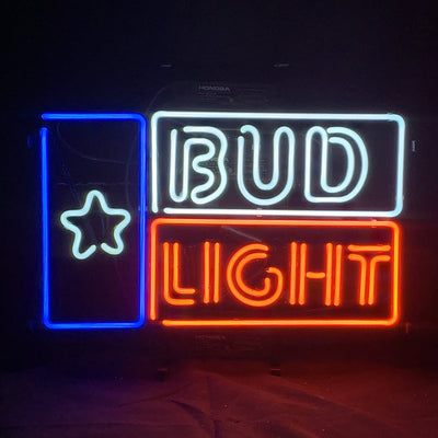 Bud Light Star Beer Neon Light Sign