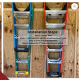 Step Ladder Organizer Rack - Stud Mounted