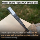 Straight carving gouge with palm handle 12 mm by Sharky Forged Steel Tools