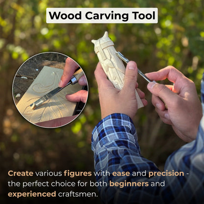 Straight carving gouge with palm handle 12 mm by Sharky Forged Steel Tools