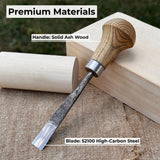Straight carving gouge with palm handle 12 mm by Sharky Forged Steel Tools