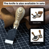 FST Hand-Forged Straight Leather Skiving Knife with 3 cm blade and ash wood handle