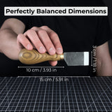 FST Hand-Forged Straight Leather Skiving Knife with 3 cm blade and ash wood handle