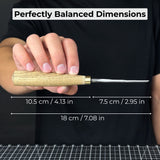Straight wood carving gouge with ash wood handle and high-carbon steel blade, available in 5 mm and 12 mm widths