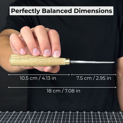 Straight wood carving gouge with ash wood handle and high-carbon steel blade, available in 5 mm and 12 mm widths