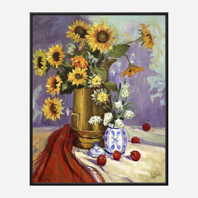 Sunflowers Artist Enhanced Canvas Print by John Beard Collection - product image 5 for Resin Society