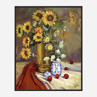 Dark Sunflowers Artist Enhanced Canvas Print by John Beard Collection - product image 5 for Resin Society