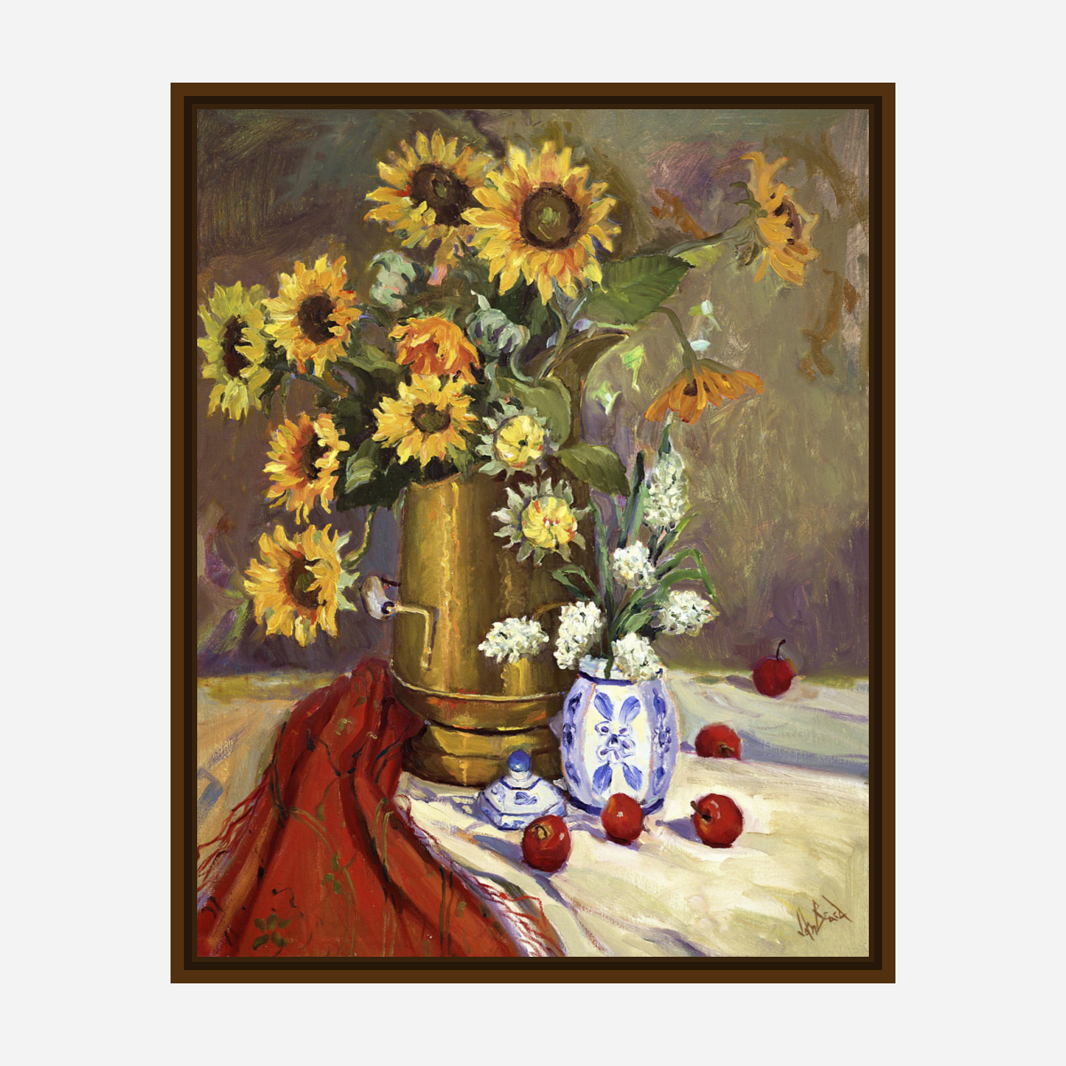 Dark Sunflowers Artist Enhanced Canvas Print by John Beard Collection - product image 7 for Resin Society