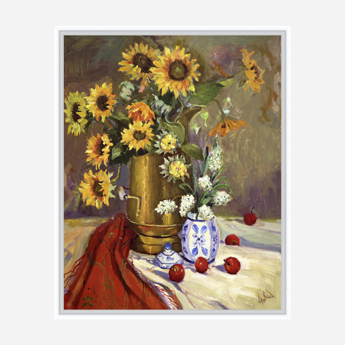Dark Sunflowers Artist Enhanced Canvas Print by John Beard Collection - product image 6 for Resin Society