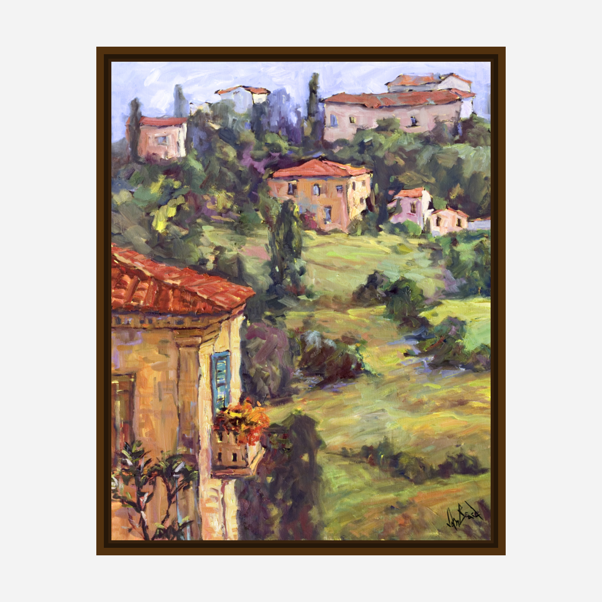 Sunlit Balcony Artist Enhanced Canvas Print by John Beard Collection - product image 7 for Resin Society