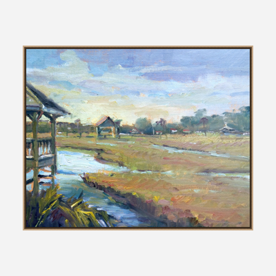 Sunlit Boathouse Artist Enhanced Canvas Print by John Beard Collection - product image 8 for Resin Society